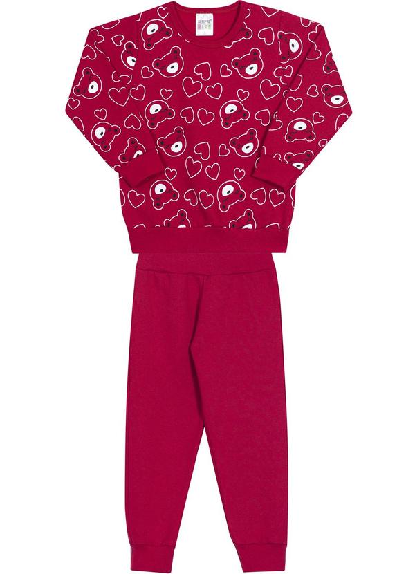Sempre Kids - Conjunto Feminino Bear Cute Vermelho