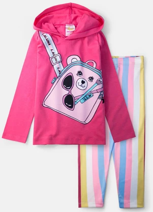 Laluna - Conjunto Feminino Bolsa Ursinho Pink - LALUNA
