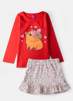 Laluna - Conjunto Feminino Capivara Vermelho - LALUNA