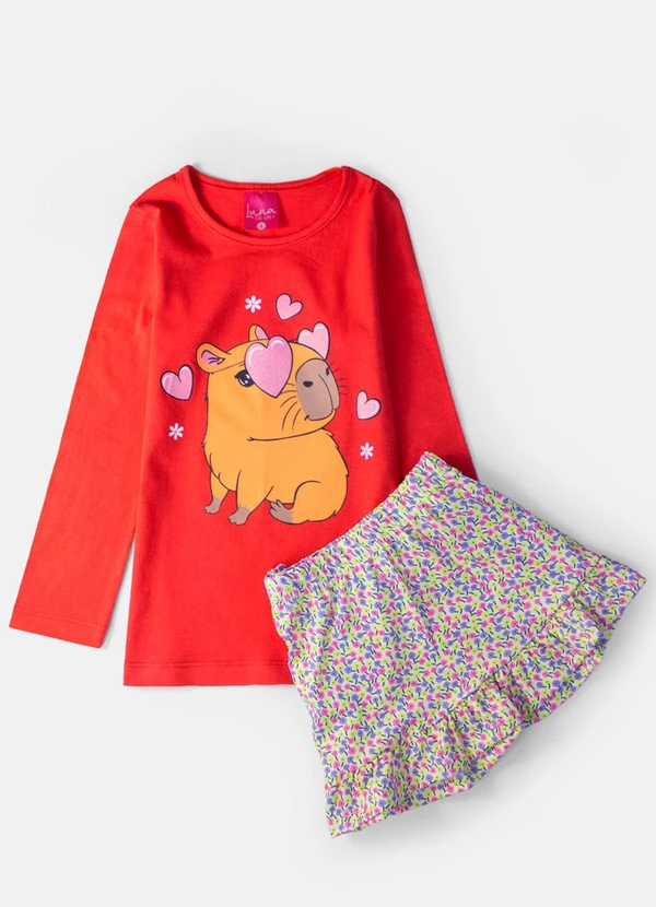 Laluna - Conjunto Feminino Capivara Vermelho 2