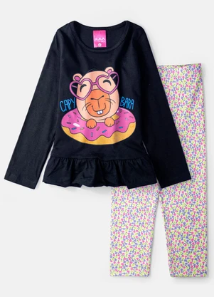 Laluna - Conjunto Feminino Capybara Preto - LALUNA