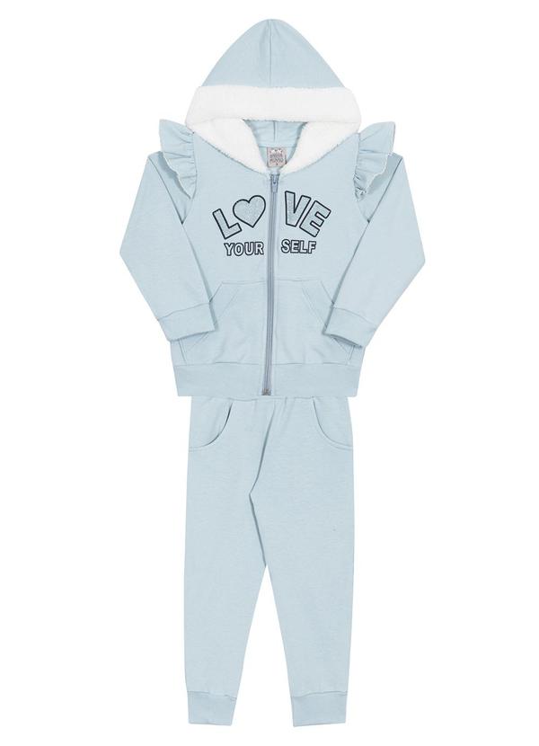 Randa Mundu - Conjunto Feminino Casaco/Calça Mole Azul