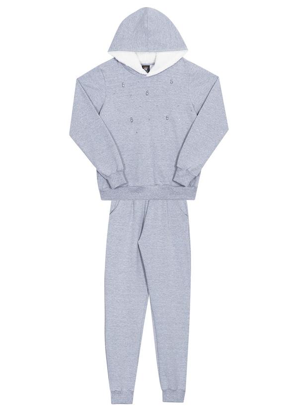Randa Mundu - Conjunto Feminino Casaco/Calça Mole Cinza