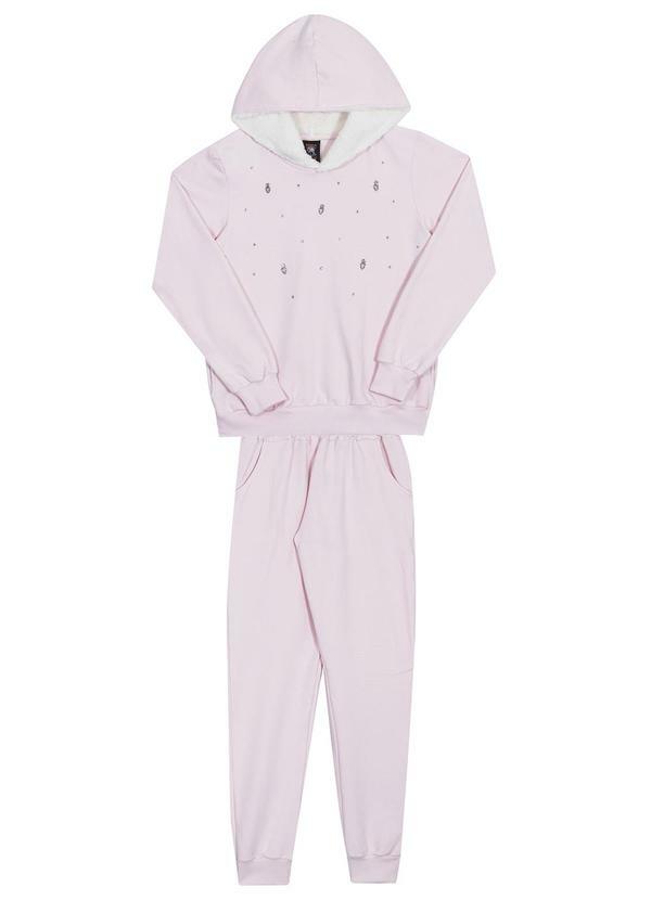 Randa Mundu - Conjunto Feminino Casaco/Calça Mole Rosa