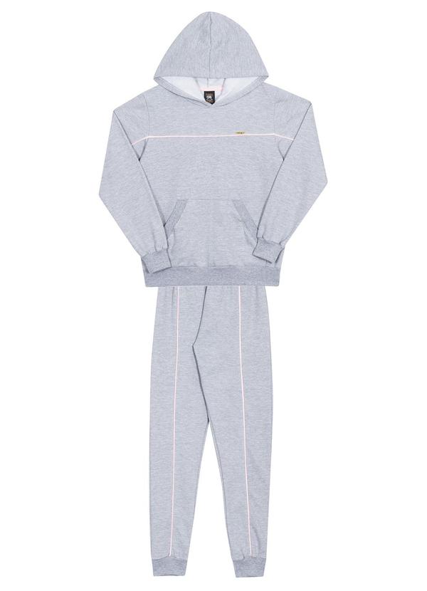 Randa Mundu - Conjunto Feminino Casaco/Calça Moletom Cinza