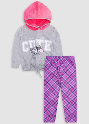 Turminha - Conjunto Feminino Casaco e Legging Cinza - TURMINHA