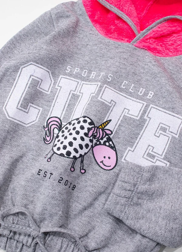 Turminha - Conjunto Feminino Casaco e Legging Cinza 4