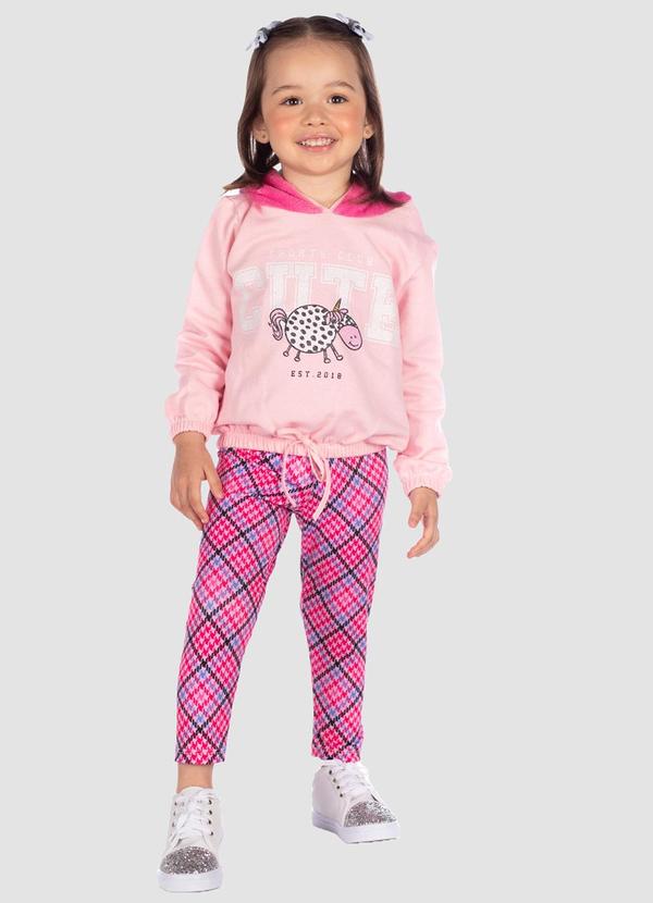Turminha - Conjunto Feminino Casaco e Legging Rosa