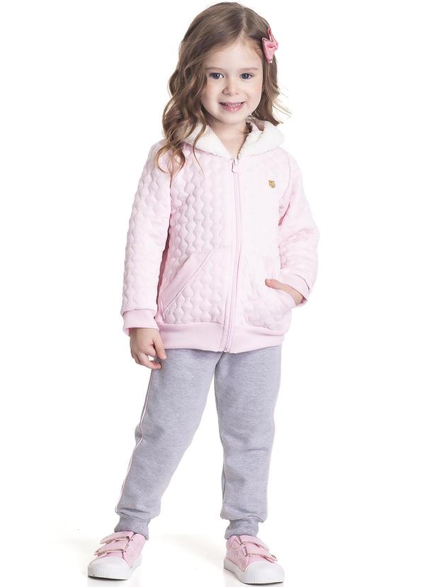 Randa Mundu - Conjunto Feminino Casaco Mat/Calça Moleco Rosa