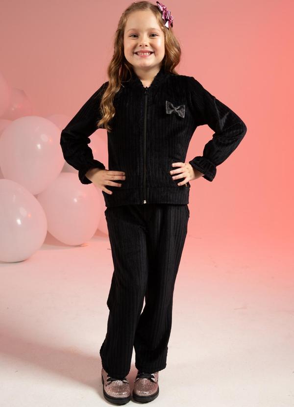 Cativa Kids - Conjunto Feminino com Aviamento Preto 1