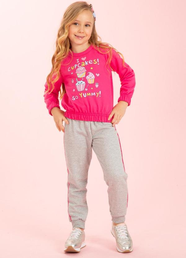 Cativa Kids - Conjunto Feminino com Glitter Rosa