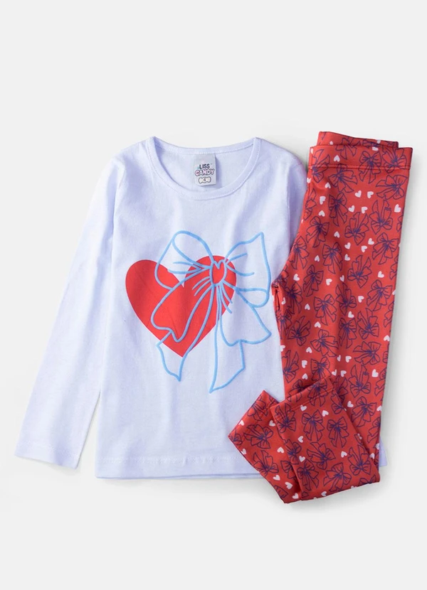 Laluna - Conjunto Feminino Coração com Laço Branco 2