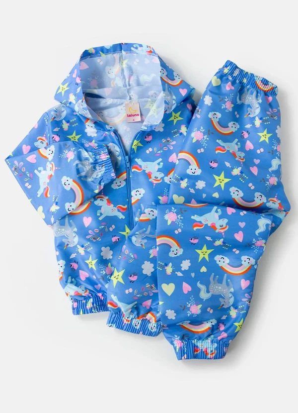 Laluna - Conjunto Feminino Corta Vento Arco Íris Azul 2