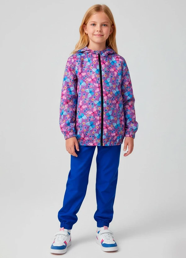 Laluna - Conjunto Feminino Corta Vento Borboletas Lilás