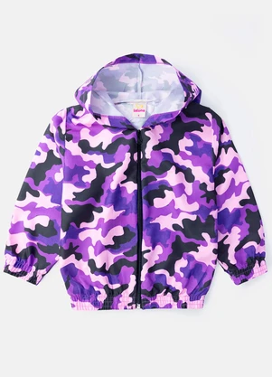 Laluna - Conjunto Feminino Corta Vento Camuflado Roxo - LALUNA
