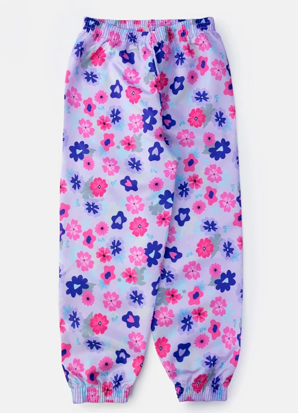 Laluna - Conjunto Feminino Corta Vento Flores Lilás 5