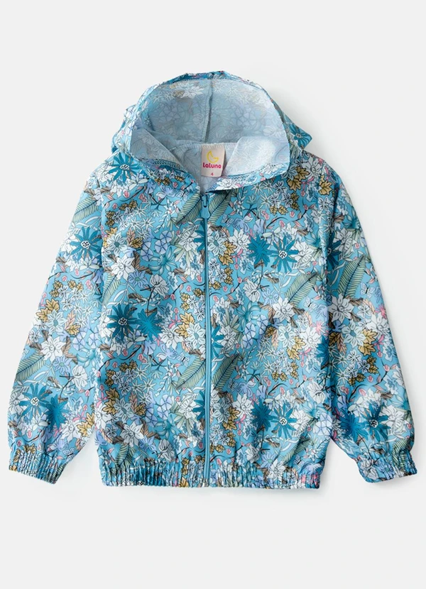 Laluna - Conjunto Feminino Corta Vento Florido Azul 2