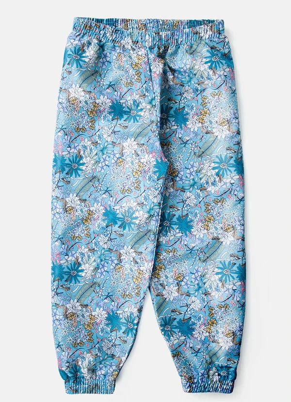 Laluna - Conjunto Feminino Corta Vento Florido Azul 4