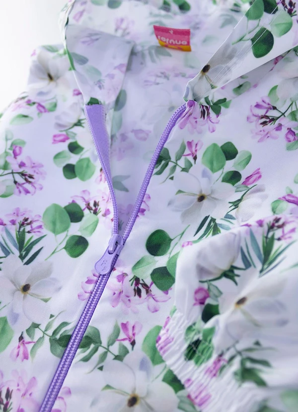 Laluna - Conjunto Feminino Corta Vento Florido Branco 4