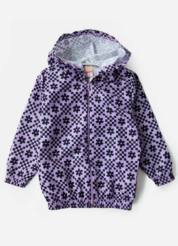 Laluna - Conjunto Feminino Corta Vento Florido Lilás 3