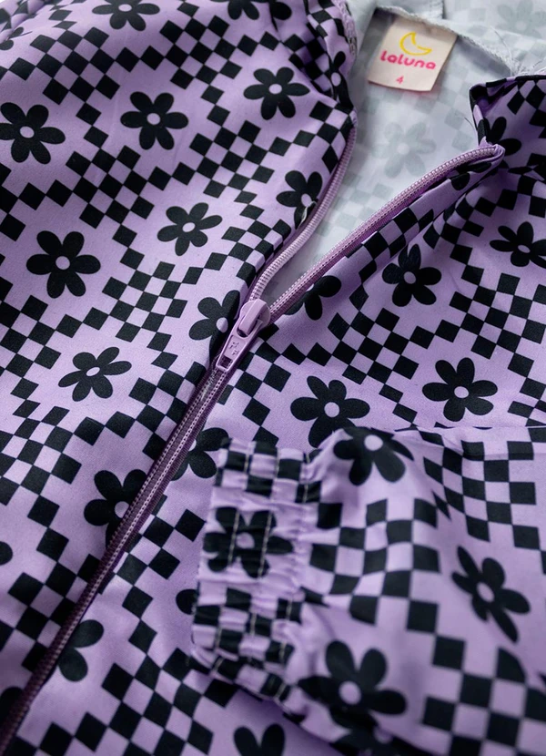 Laluna - Conjunto Feminino Corta Vento Florido Lilás 4