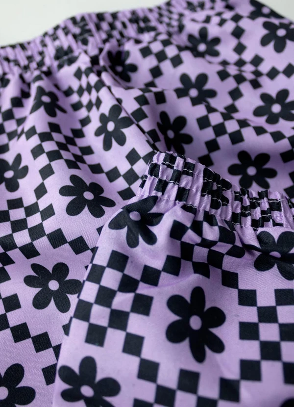 Laluna - Conjunto Feminino Corta Vento Florido Lilás 6