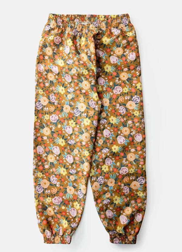 Laluna - Conjunto Feminino Corta Vento Florzinhas Ocre 4