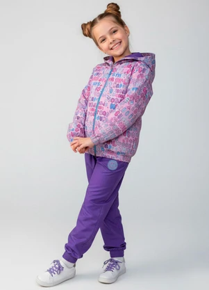 Laluna - Conjunto Feminino Corta Vento Girl Fun Rosa - LALUNA