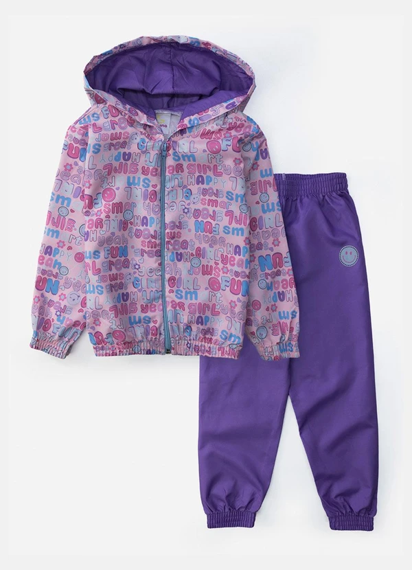 Laluna - Conjunto Feminino Corta Vento Girl Fun Rosa 2