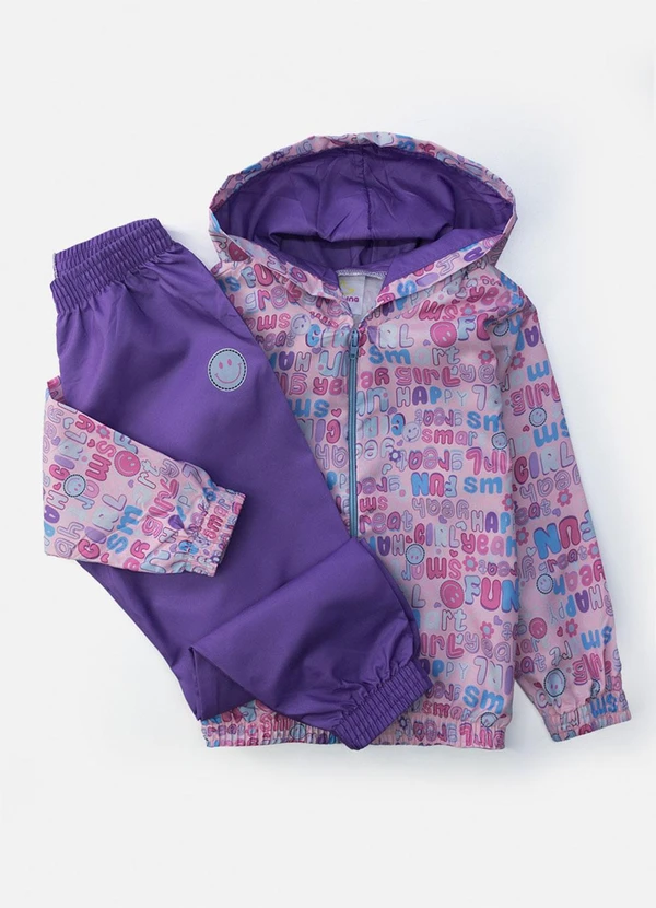 Laluna - Conjunto Feminino Corta Vento Girl Fun Rosa 3