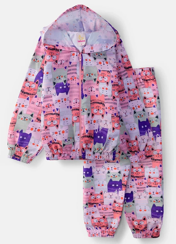 Laluna - Conjunto Feminino Corta Vento Multicolorido