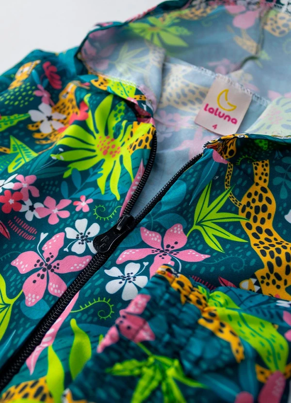 Laluna - Conjunto Feminino Corta Vento Oncinhas Verde 3