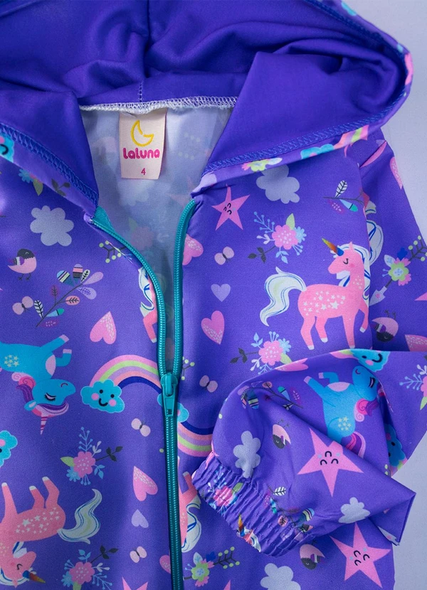 Laluna - Conjunto Feminino Corta Vento Unicórnios Lilás 4