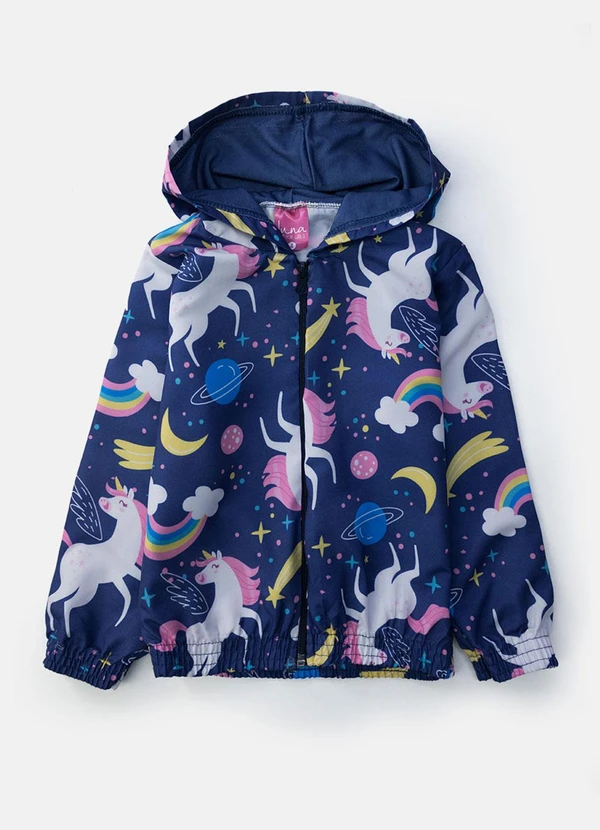 Laluna - Conjunto Feminino Corta Vento Unicórnios Marinho 4