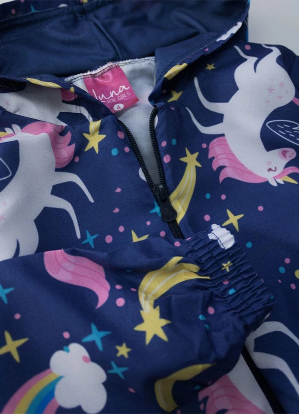 Laluna - Conjunto Feminino Corta Vento Unicórnios Marinho 6