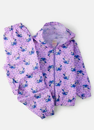 Laluna - Conjunto Feminino Corta Vento Unicórnios Rosa - LALUNA