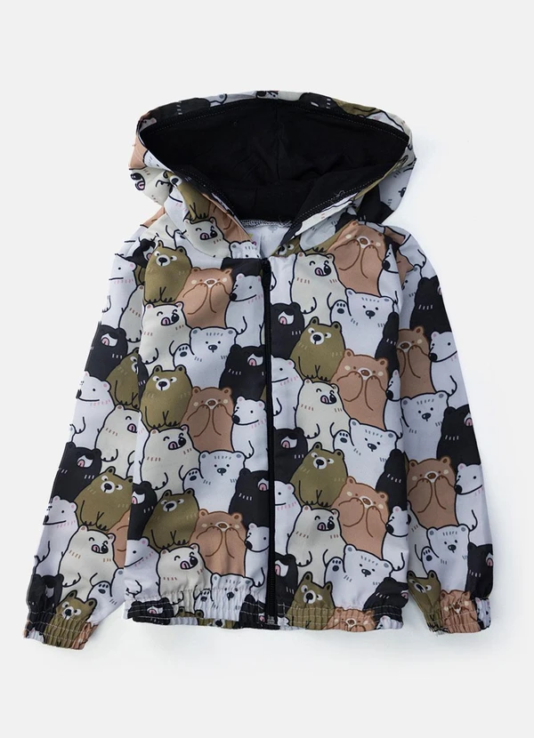 Laluna - Conjunto Feminino Corta Vento Ursos Preto 4