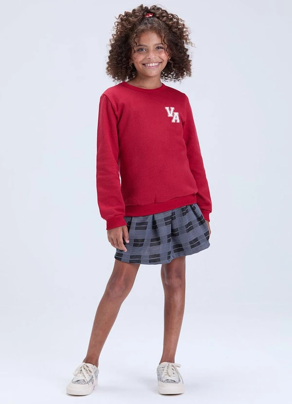 Vida Costeira - Conjunto Feminino de Colegial com Saia Bordo