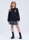Vida Costeira - Conjunto Feminino de Colegial com Saia Bordo - variação: Preto