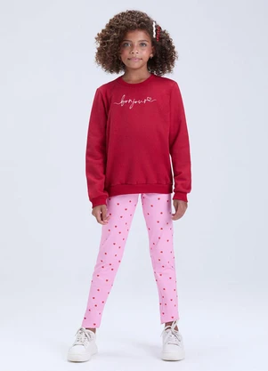 Vida Costeira - Conjunto Feminino de Moletom Bonjour Bordo - VIDA COSTEIRA