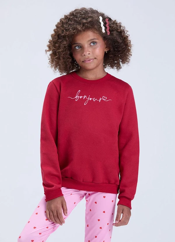 Vida Costeira - Conjunto Feminino de Moletom Bonjour Bordo 2