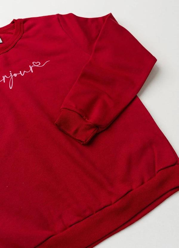 Vida Costeira - Conjunto Feminino de Moletom Bonjour Bordo 4