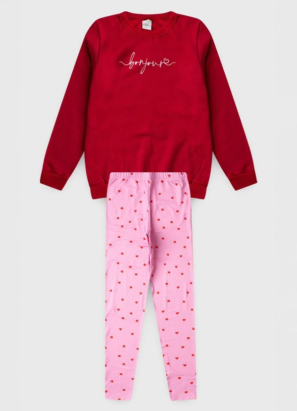 Vida Costeira - Conjunto Feminino de Moletom Bonjour Bordo 5