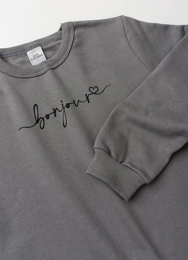 Vida Costeira - Conjunto Feminino de Moletom Bonjour Chumbo 4