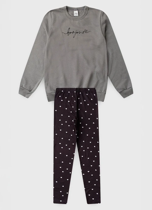 Vida Costeira - Conjunto Feminino de Moletom Bonjour Chumbo 5