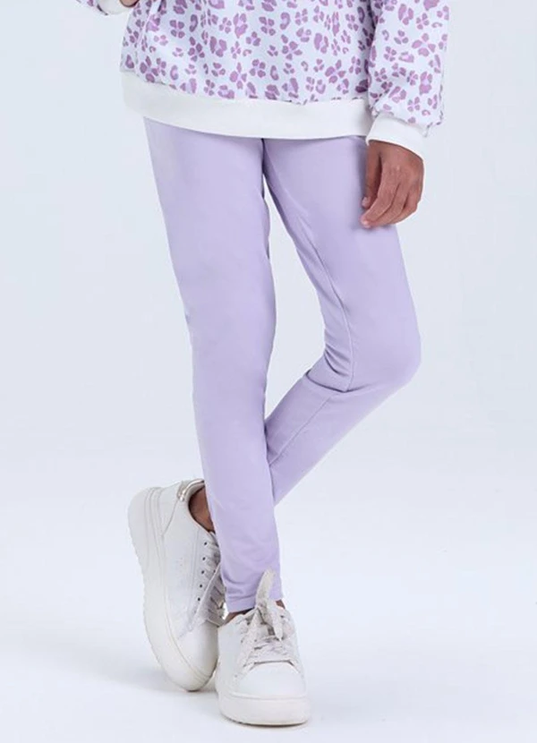 Vida Costeira - Conjunto Feminino de Moletom Oncinha Lilás 3