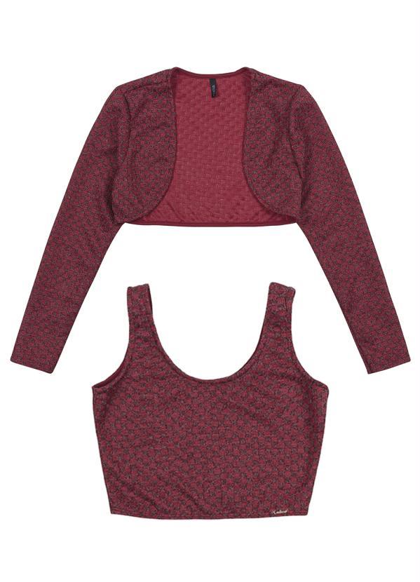 Cativa Teen - Conjunto Menina em Tricô Vermelho