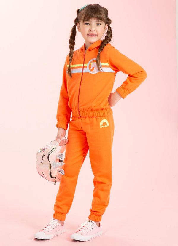 Cativa Kids - Conjunto Feminino Estampado Laranja