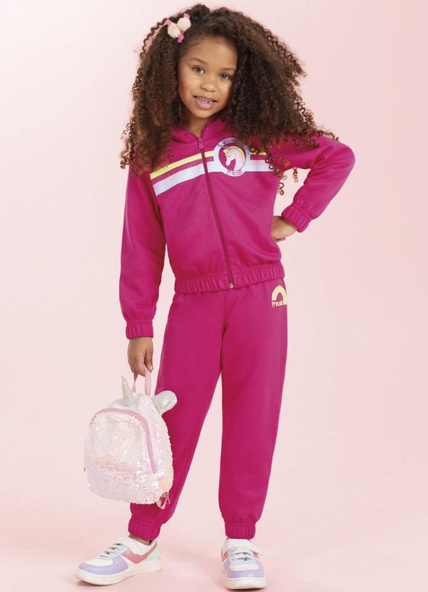 Cativa Kids - Conjunto Feminino Estampado Rosa