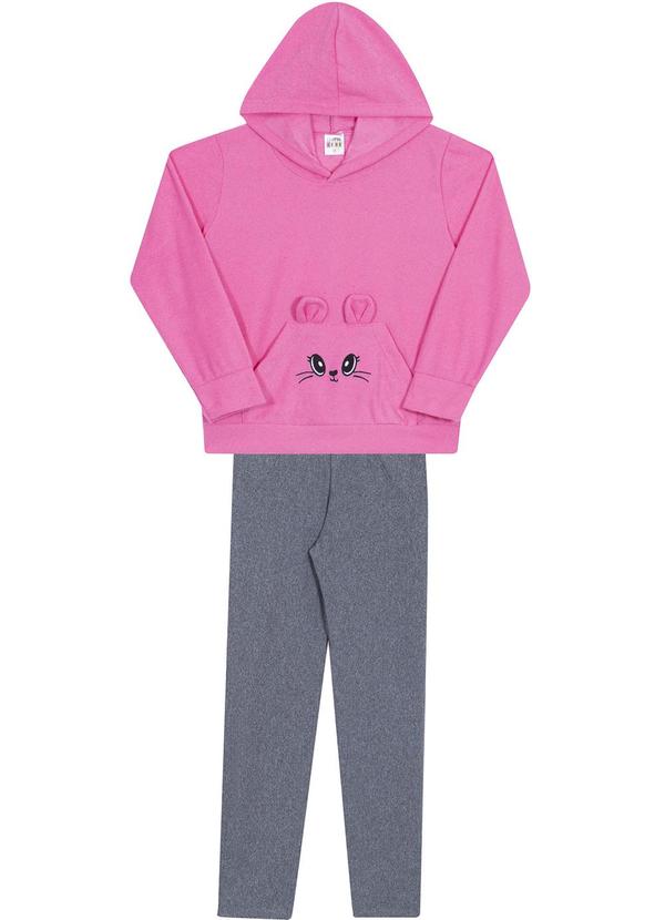 Sempre Kids - Conjunto Feminino Face Cat Rosa 
